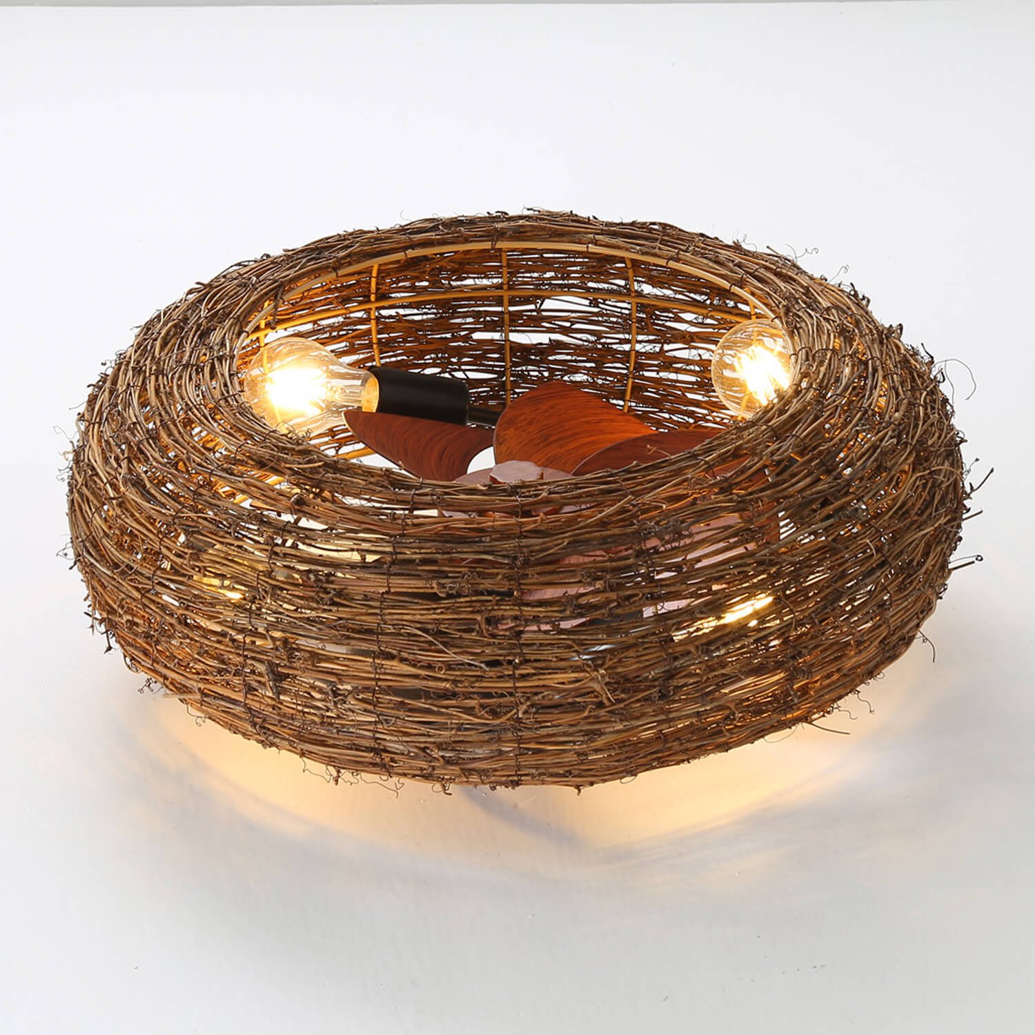 1043 Canework White Flush Mount Bladeless Fan Light (0)