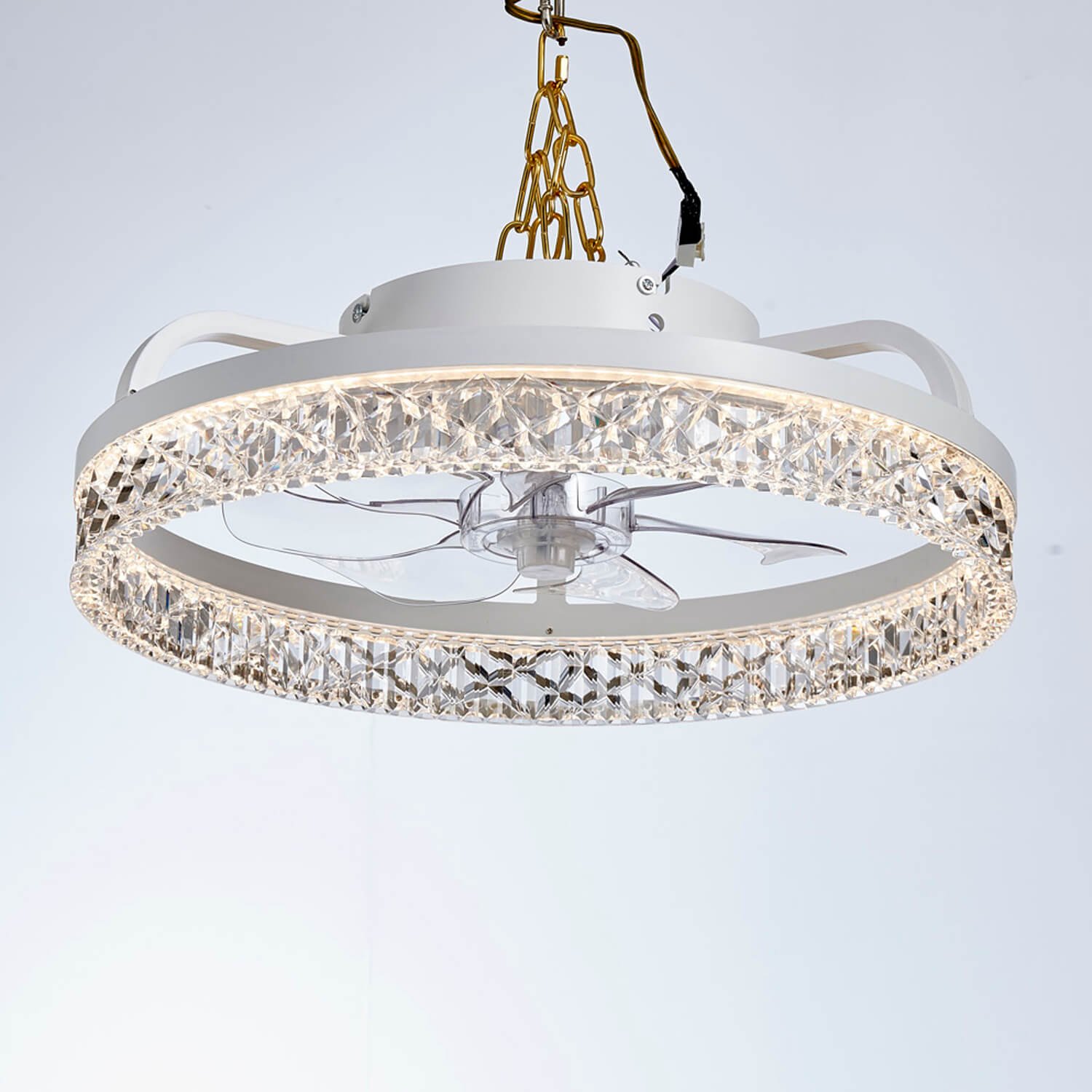 1066 White Flush Mount Bladeless Fan Light (0)