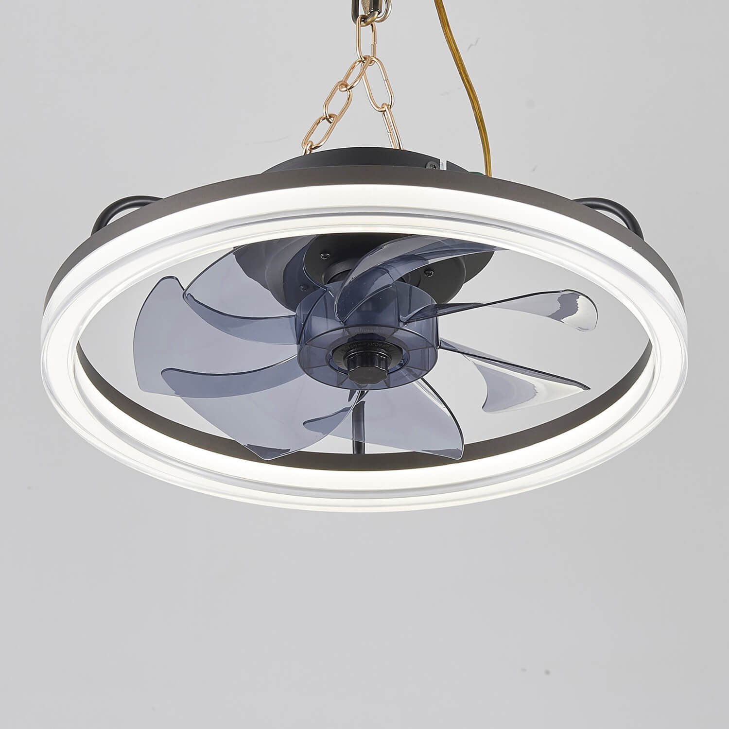 1075 Black Flush Mount Bladeless Fan Light (0)