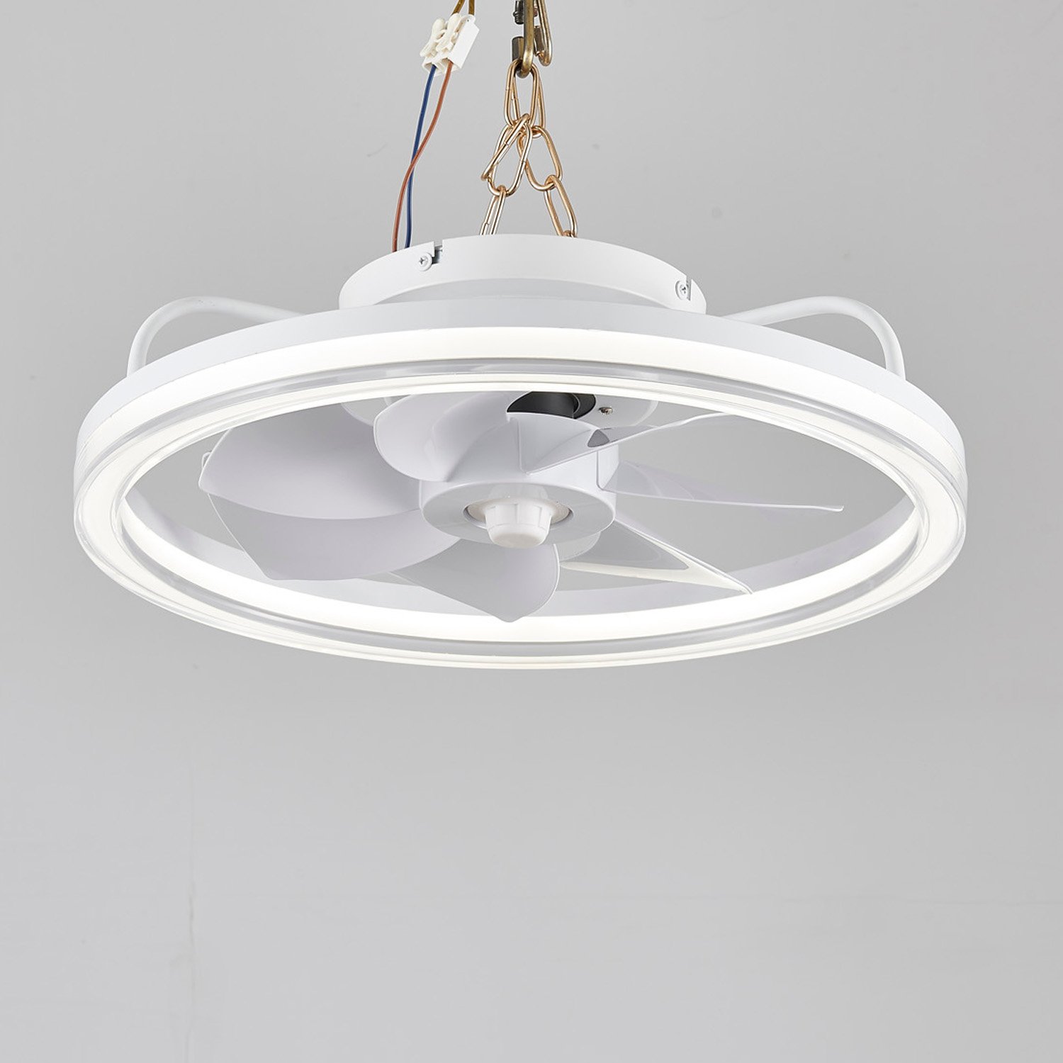 1075 White Flush Mount Bladeless Fan Light (0)