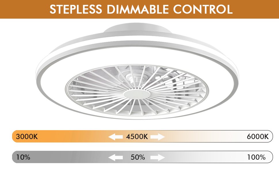 1076 White Flush Mount Bladeless Fan Light (8)