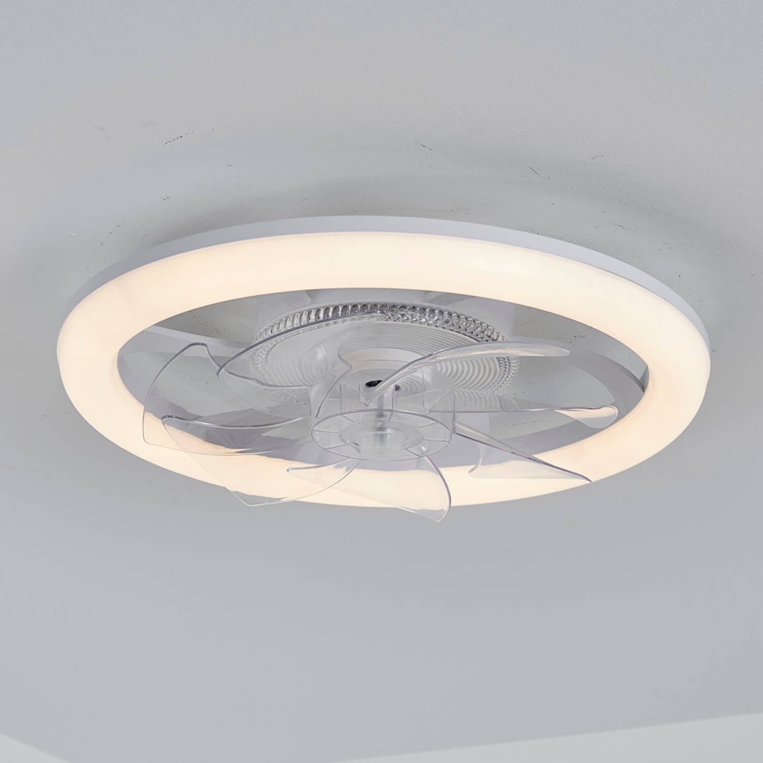 1087 Black Flush Mount Bladeless Fan Light (0)