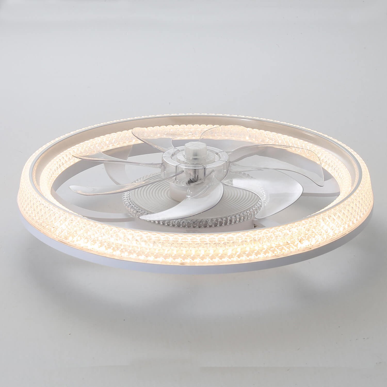 1088 Diamond White Flush Mount Bladeless Fan Light (0)