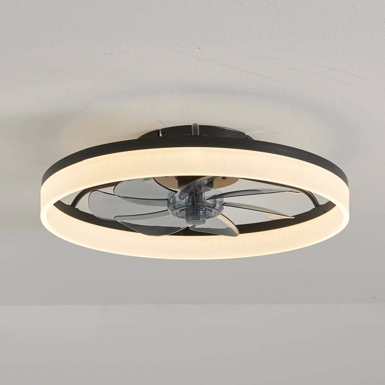 1138 Black Flush Mount Bladeless Fan Light (0)