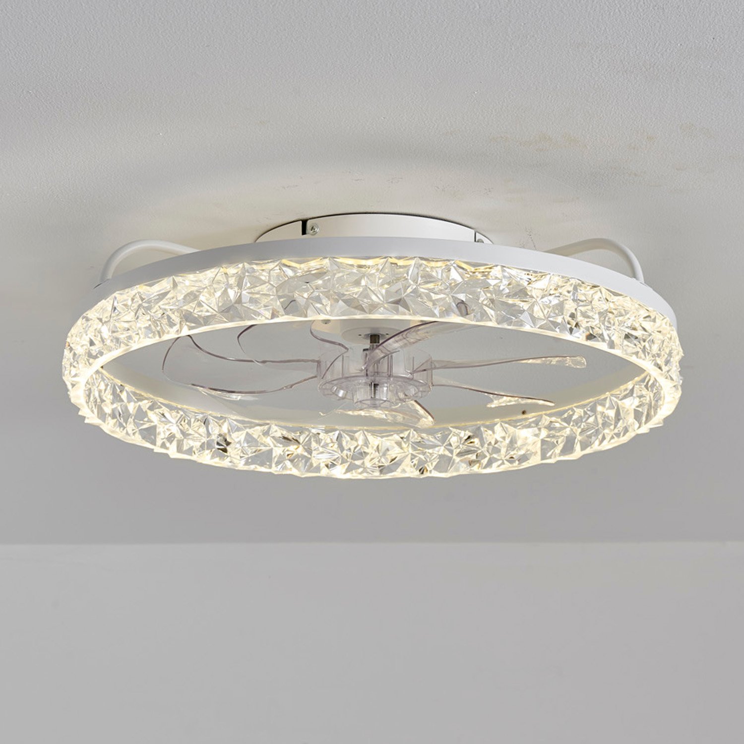 1141 White Flush Mount Bladeless Fan Light (0)