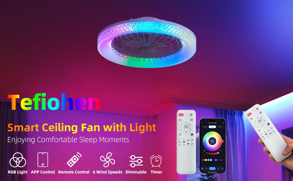 1152 White Rgb Flush Mount Bladeless Fan Light Details (1)