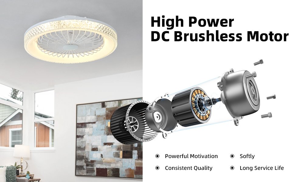 1152 White Rgb Flush Mount Bladeless Fan Light Details (3)