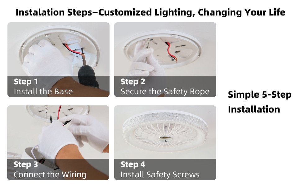 1152 White Rgb Flush Mount Bladeless Fan Light Details (4)