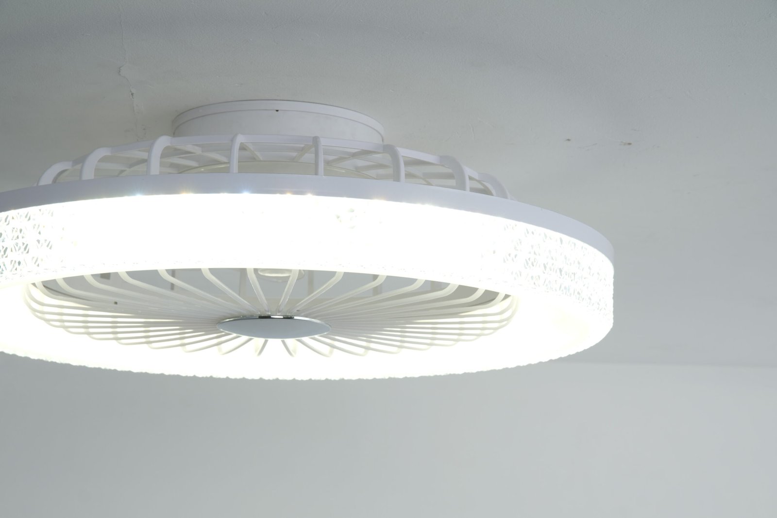 1152 White Rgb Flush Mount Bladeless Fan Light Real (9)