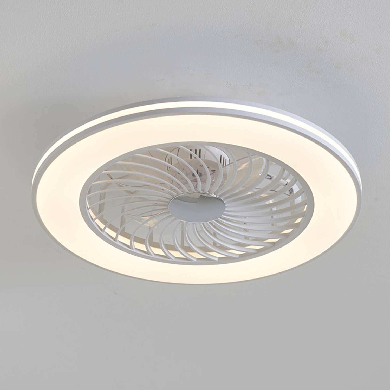 1155 Main Light White Flush Mount Bladeless Fan Light (0)