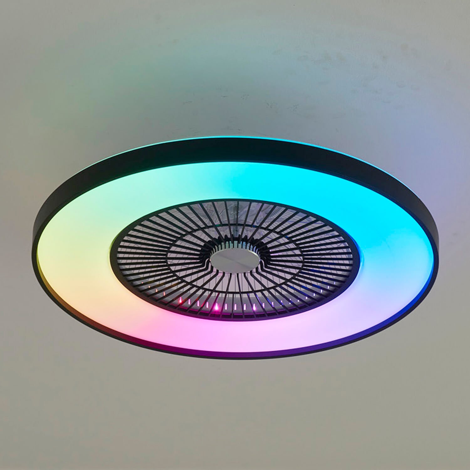 1157 Black Flush Mount Bladeless Fan Light (0)