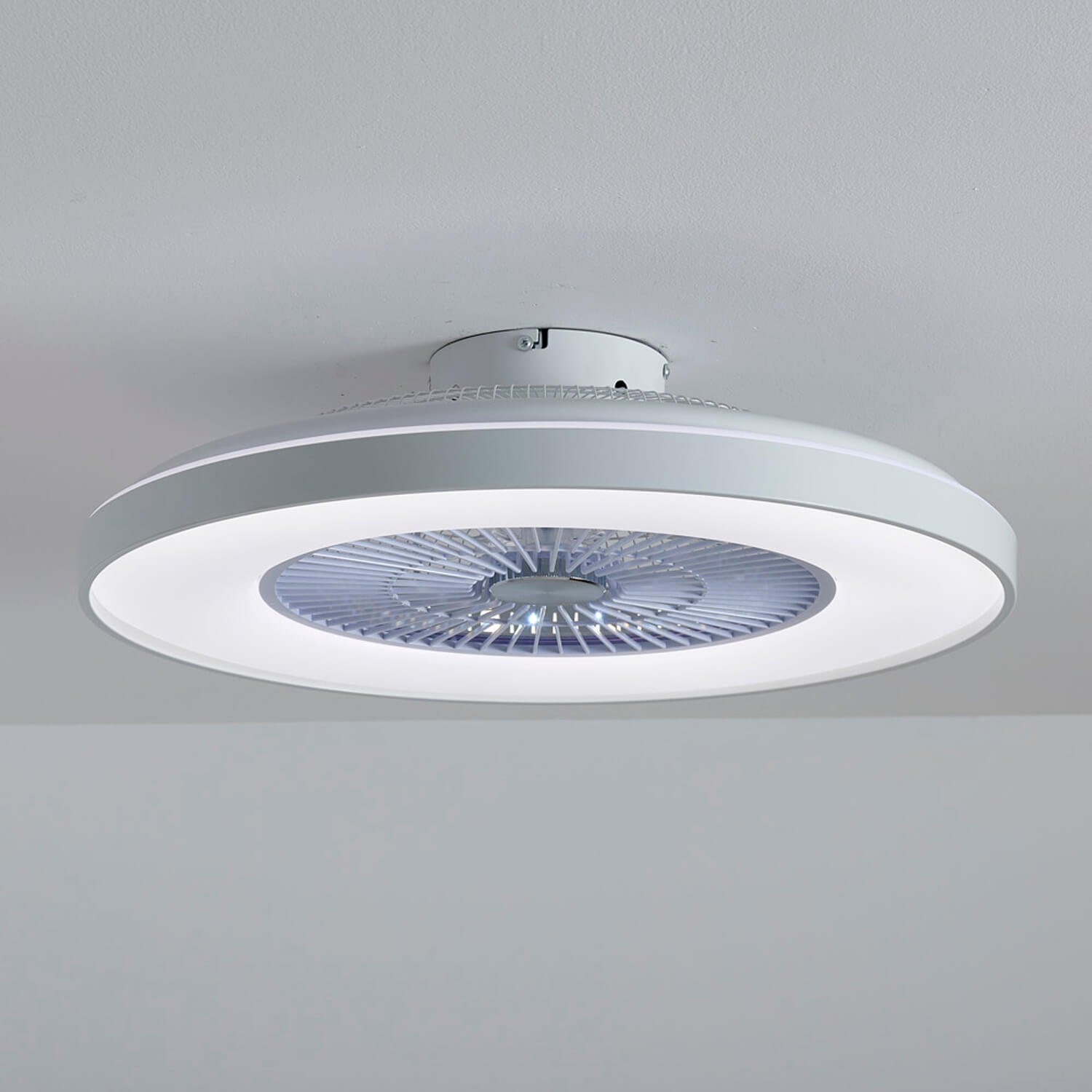 1157 White Flush Mount Bladeless Fan Light Real (0)