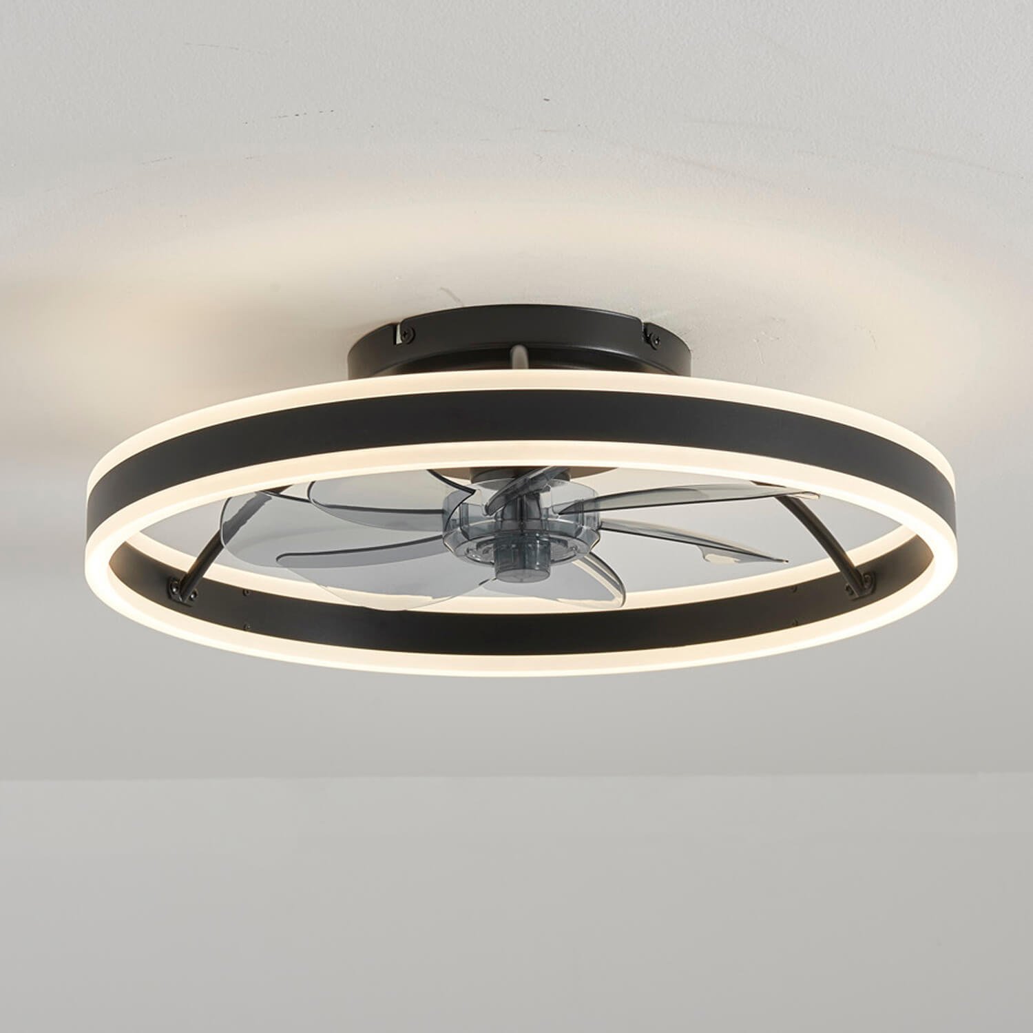 1176 Black Flush Mount Bladeless Fan Light (0)