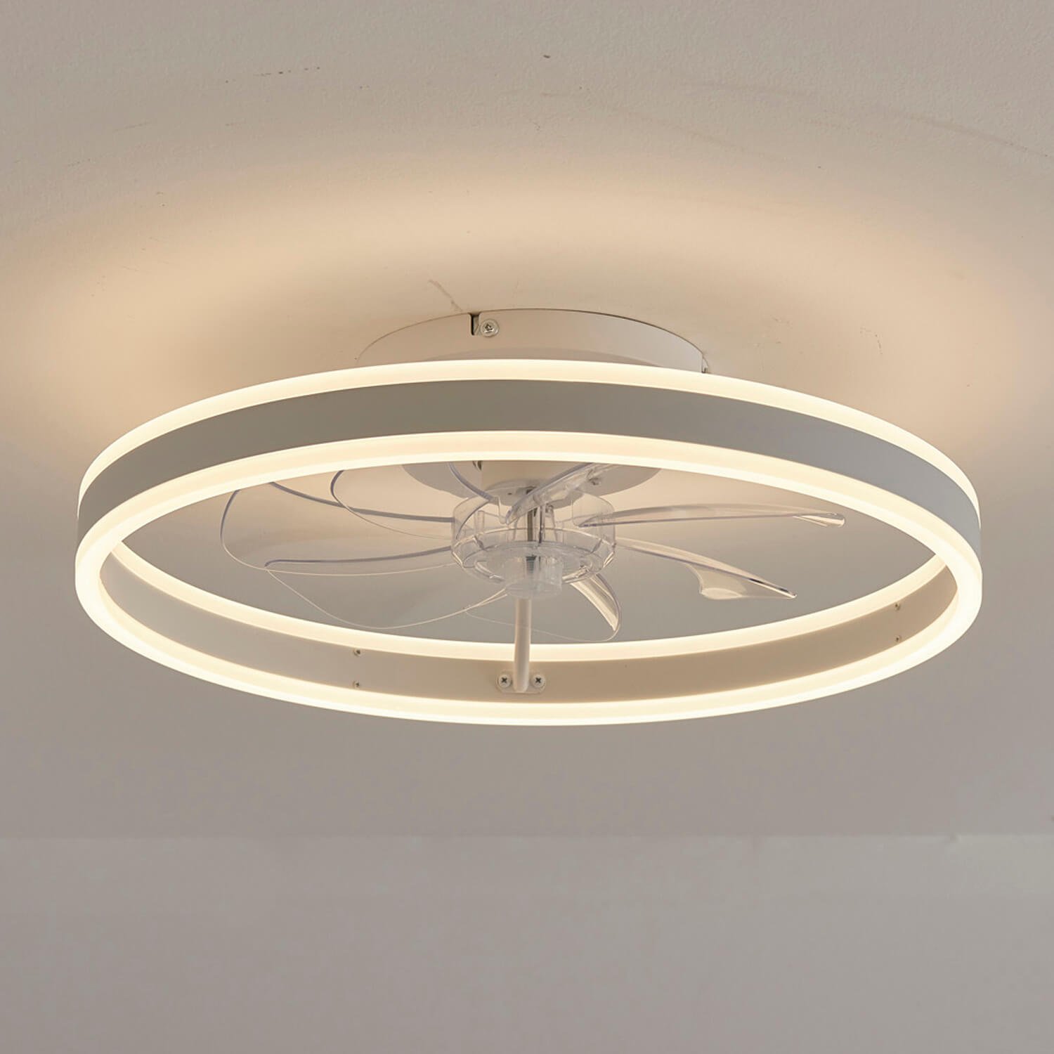 1176 White Flush Mount Bladeless Fan Light (0)