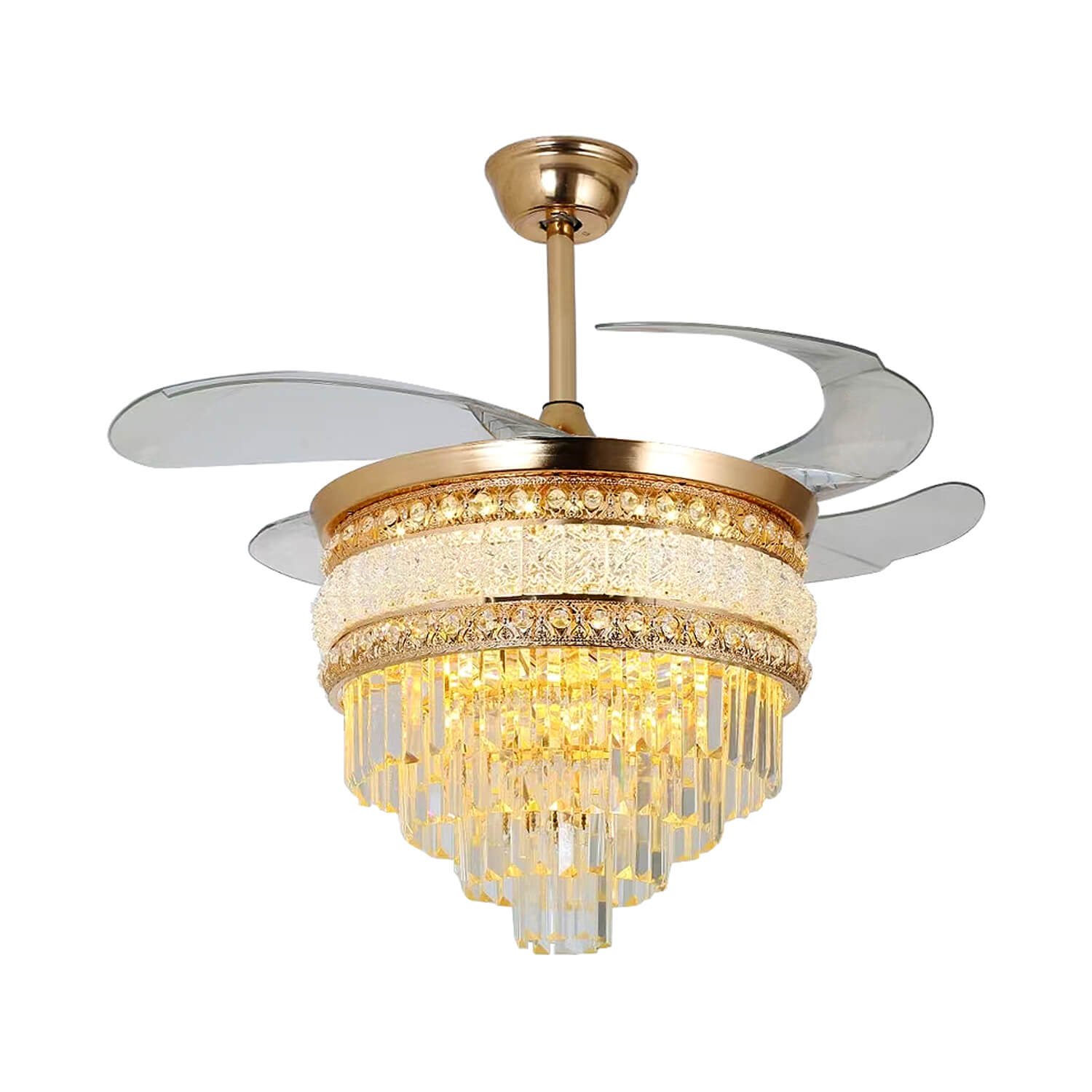 Crystal Retractable Ceiling Fan Mpb127 Golden