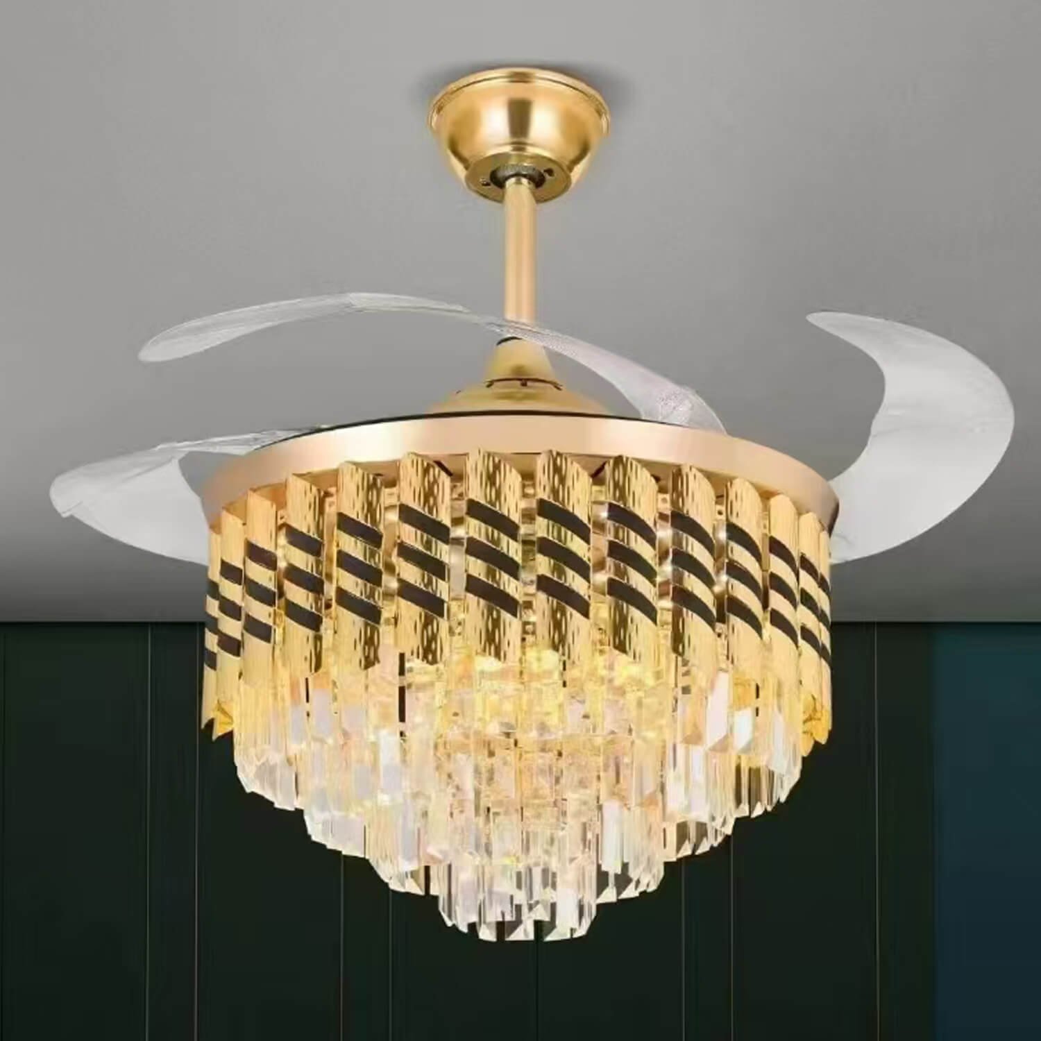 Crystal Retractable Ceiling Fan Mpb165